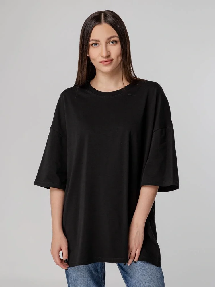 Футболка унисекс оверсайз Crosstown, черная - фото 4