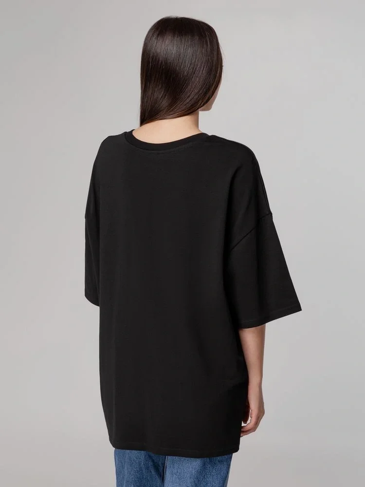 Футболка унисекс оверсайз Crosstown, черная - фото 5