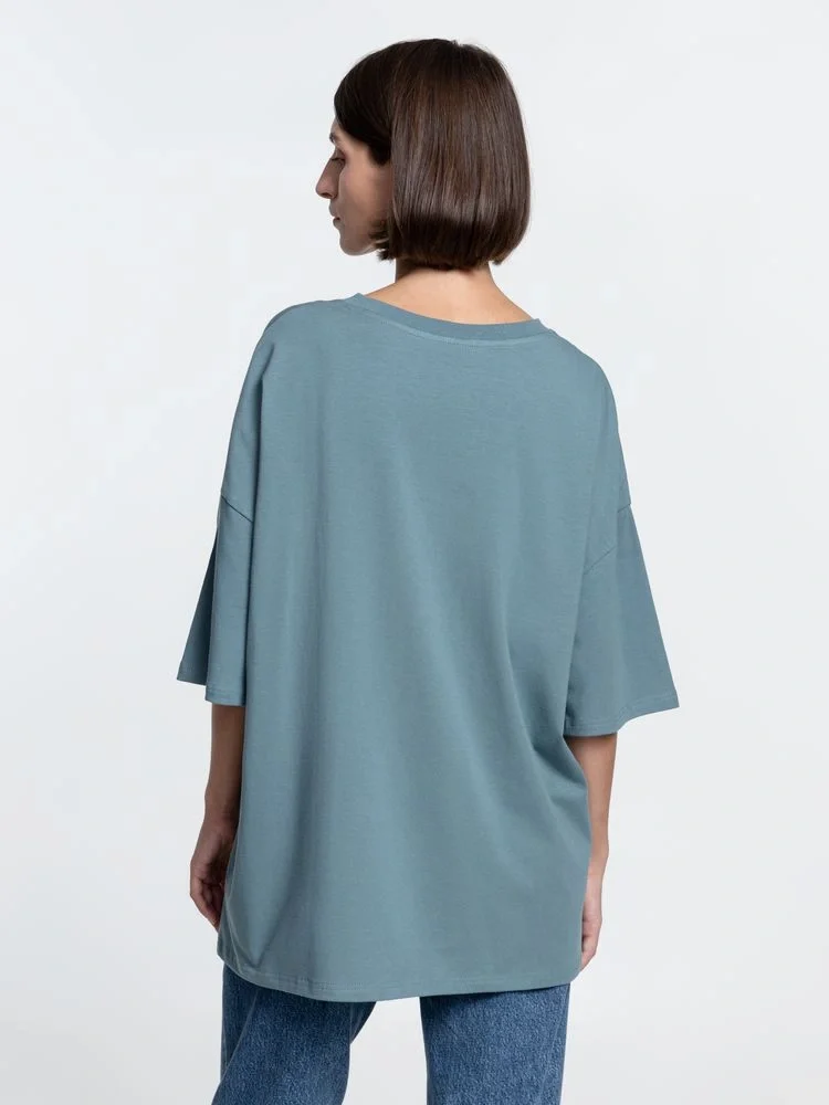 Футболка унисекс оверсайз Crosstown, серо-зеленая - фото 10