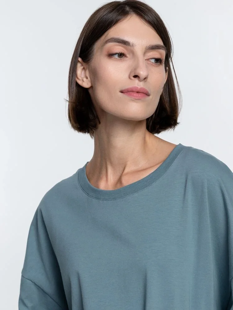 Футболка унисекс оверсайз Crosstown, серо-зеленая - фото 11