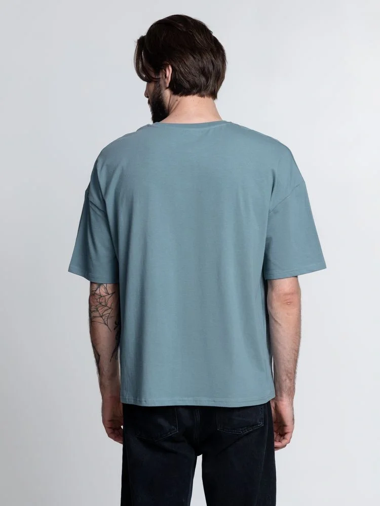 Футболка унисекс оверсайз Crosstown, серо-зеленая - фото 6