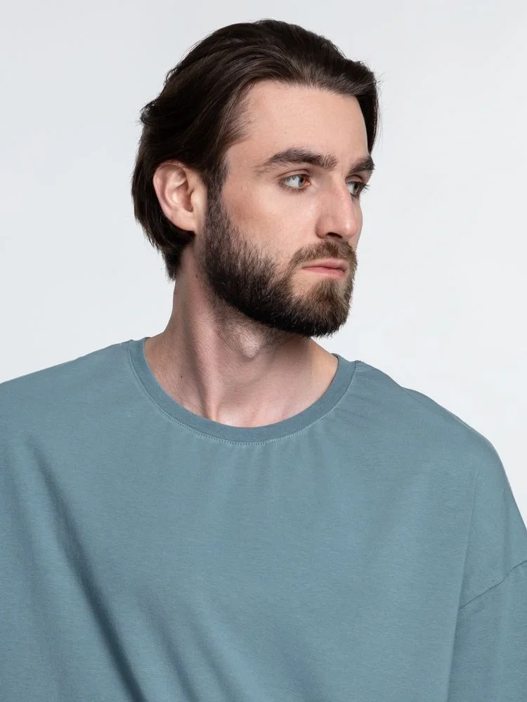 Футболка унисекс оверсайз Crosstown, серо-зеленая - фото 7