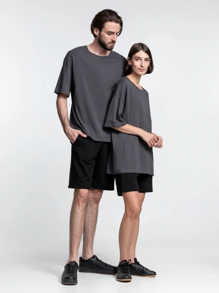 Футболка унисекс оверсайз Crosstown, темно-серая - фото 22