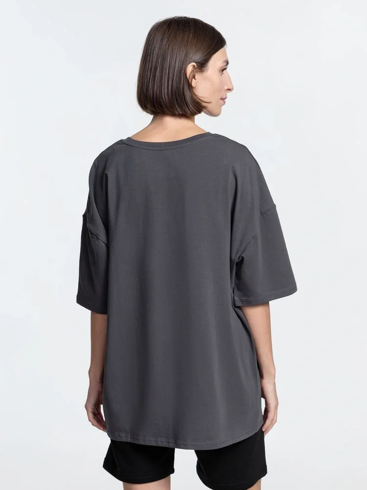 Футболка унисекс оверсайз Crosstown, темно-серая - фото 10