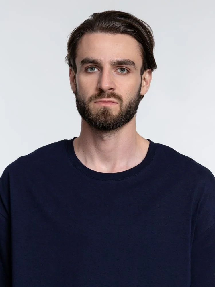 Футболка унисекс оверсайз Crosstown, темно-синяя - фото 7