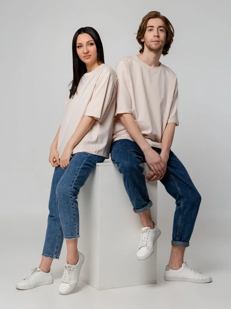 Футболка унисекс оверсайз Street Vibes, бежевая - фото 10