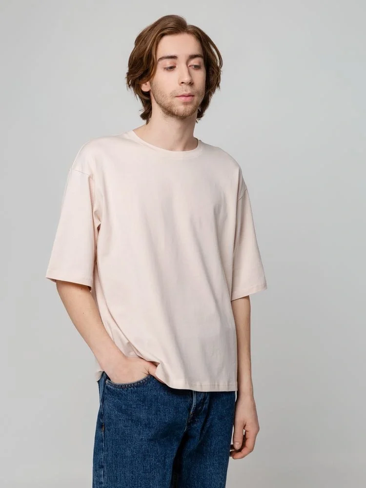 Футболка унисекс оверсайз Street Vibes, бежевая - фото 4