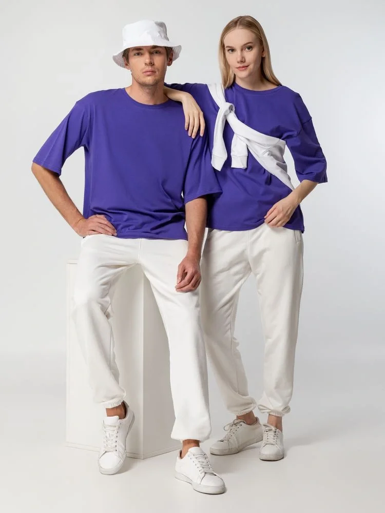 Футболка унисекс оверсайз Street Vibes, фиолетовая - фото 12