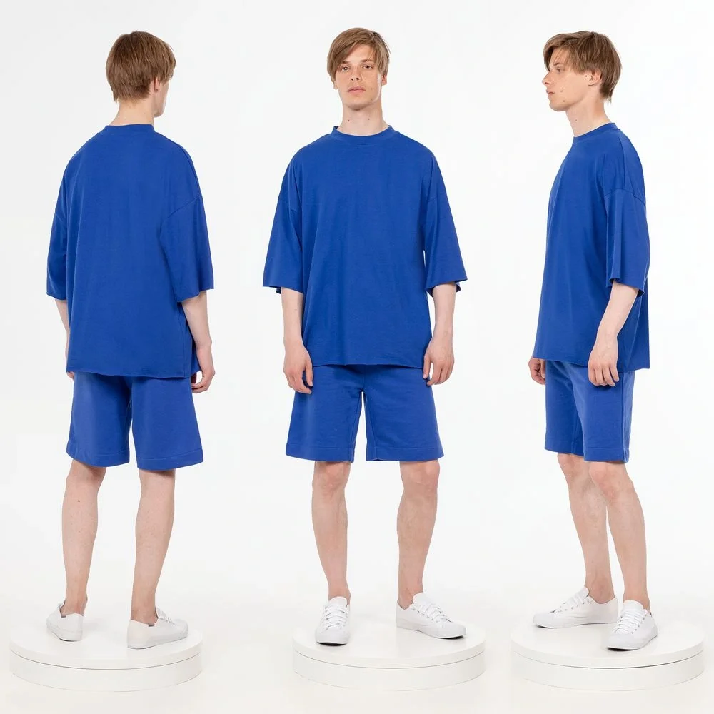 Футболка унисекс оверсайз T1, синяя - фото 4