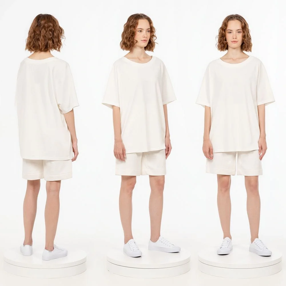 Футболка унисекс оверсайз T2, молочно-белая - фото 3