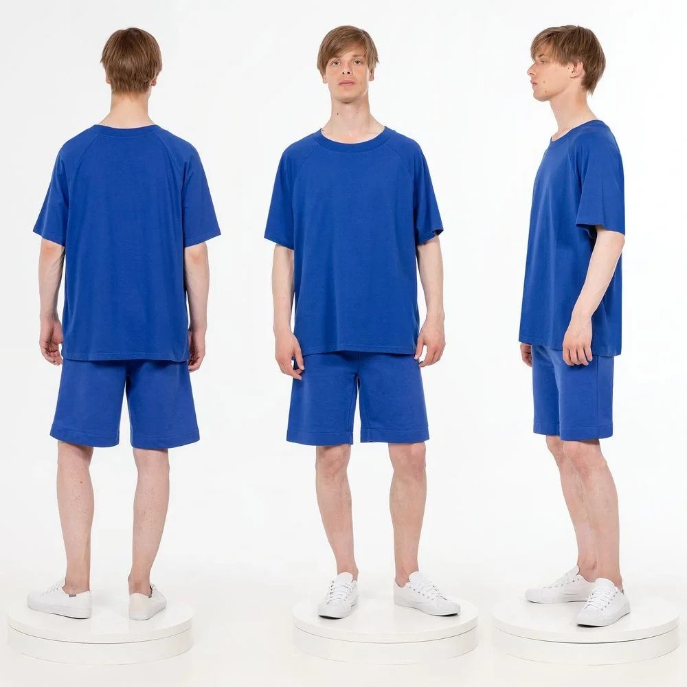 Футболка унисекс оверсайз T2, синяя - фото 2