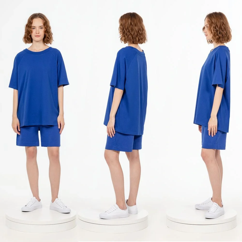 Футболка унисекс оверсайз T2, синяя - фото 4
