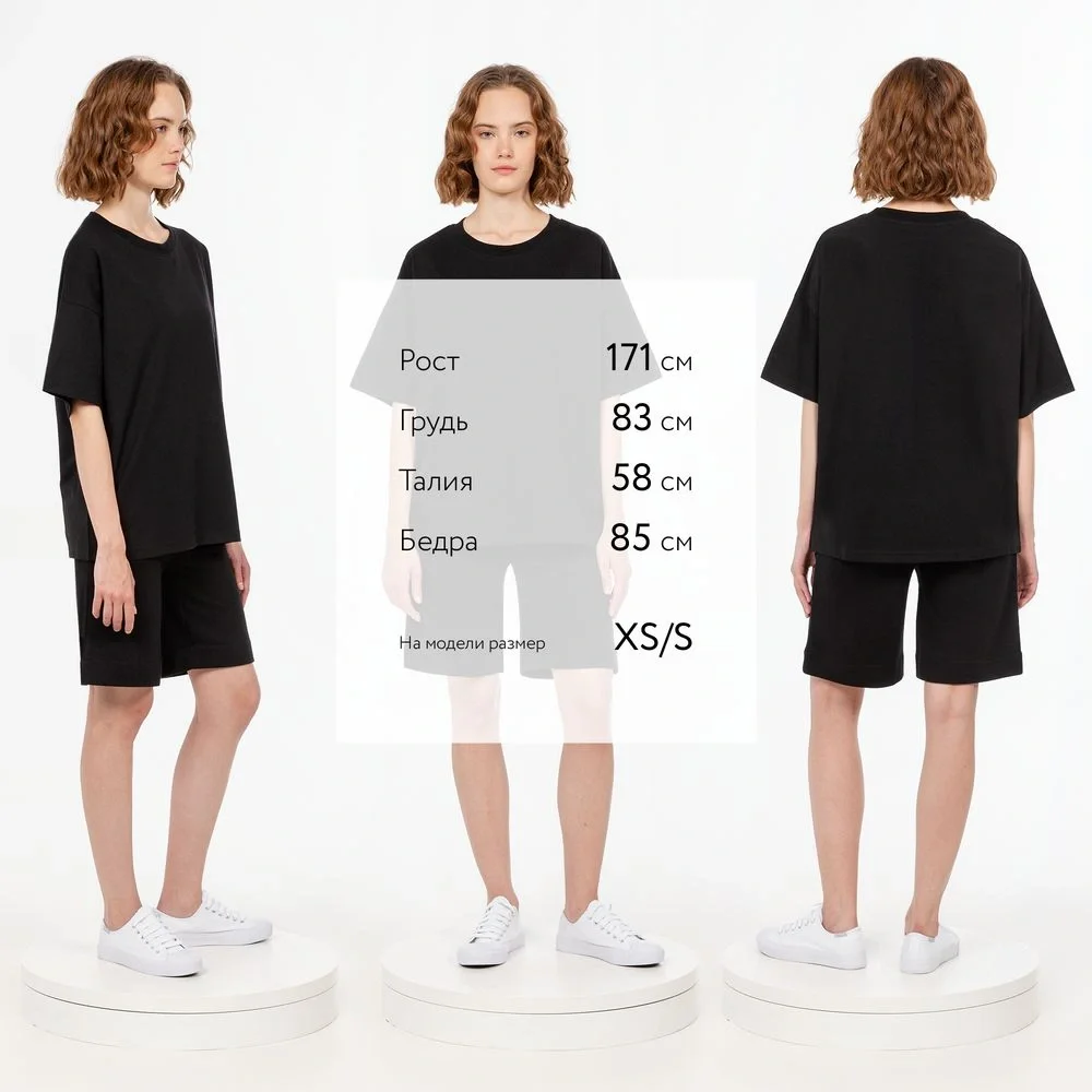 Футболка унисекс оверсайз T3, черная - фото 3