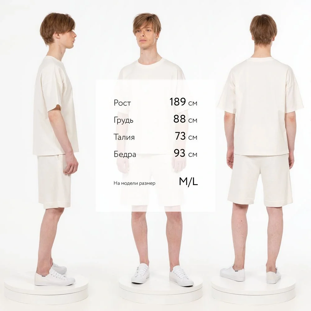 Футболка унисекс оверсайз T3, молочно-белая - фото 6