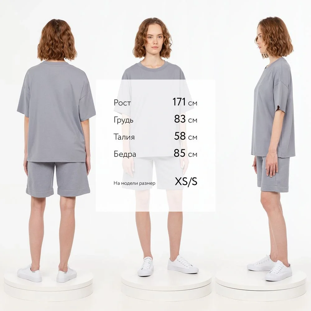 Футболка унисекс оверсайз T3, серая - фото 3