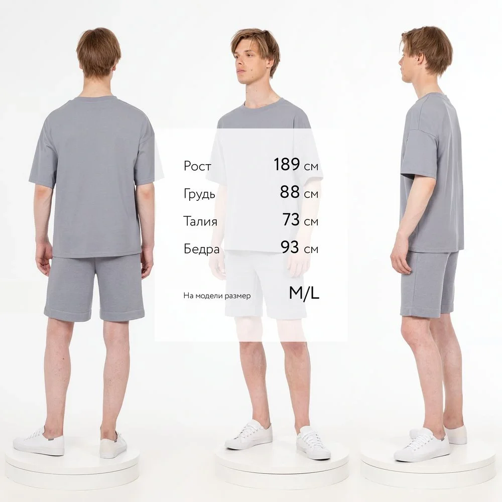 Футболка унисекс оверсайз T3, серая - фото 5