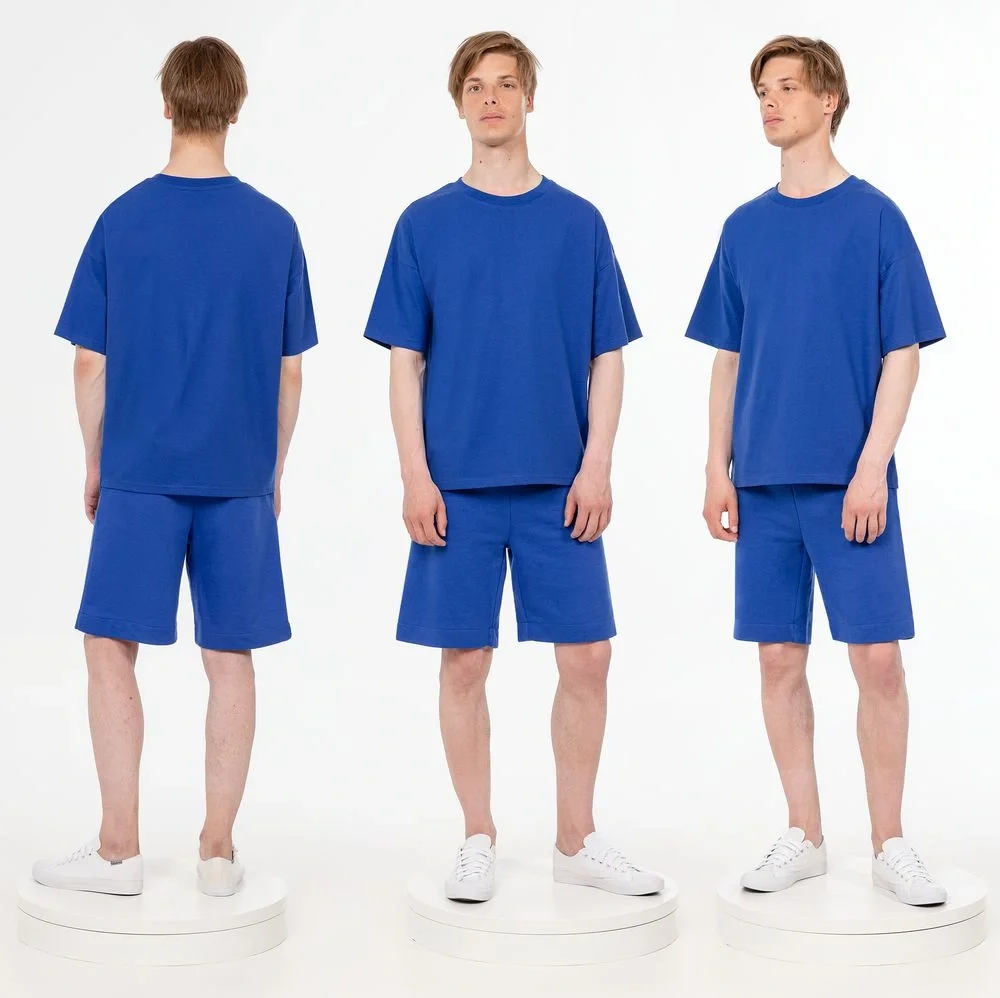 Футболка унисекс оверсайз T3, синяя - фото 3