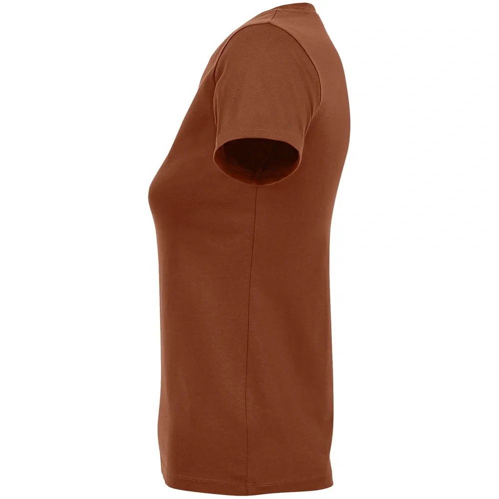 Футболка женская Regent Fit Women, коричневая (терракотовая) - фото 4