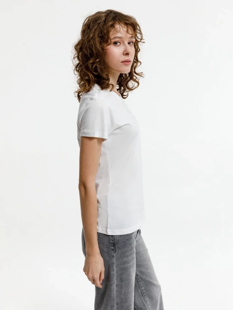 Футболка женская T-bolka Lady, белая (белоснежная) - фото 7