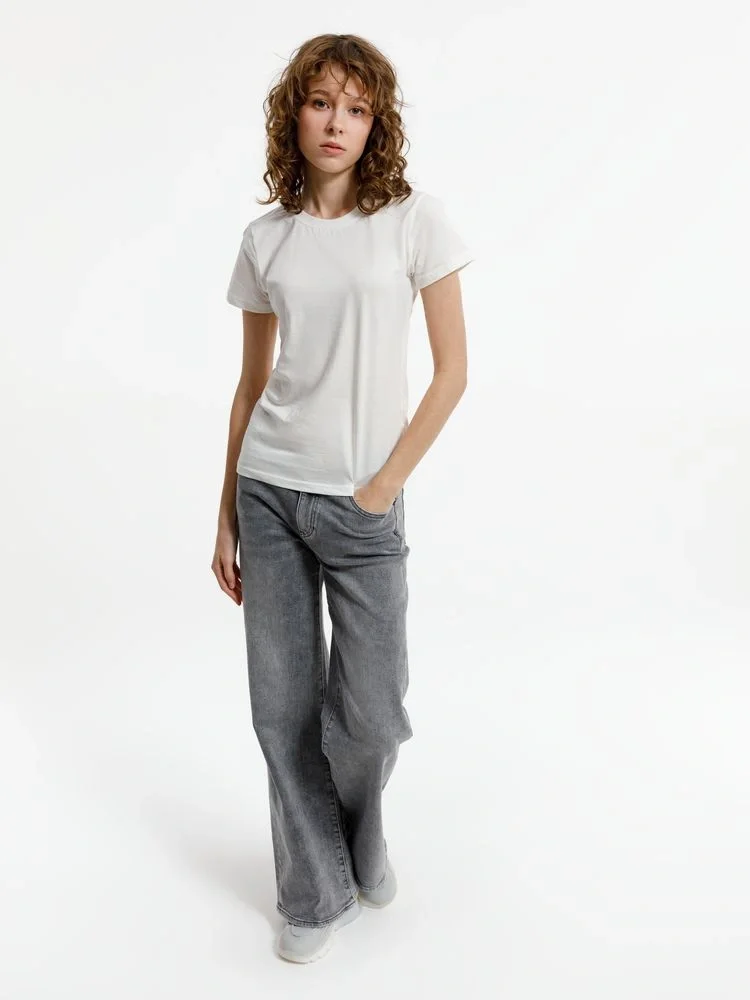 Футболка женская T-bolka Lady, белая (теплый оттенок) - фото 8