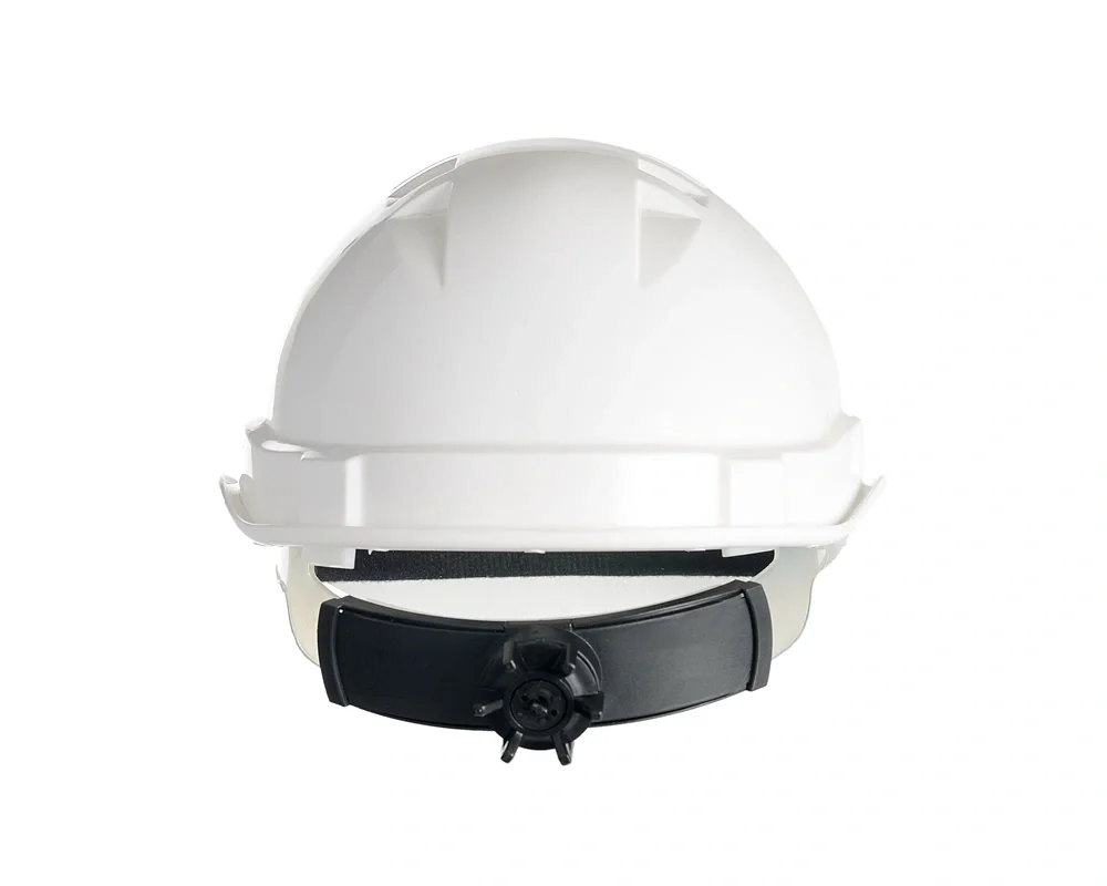 Каска защитная ЕЛАНПЛАСТ ЕВРОПА-ЛЮКС белая (ленточное оголовье, храповый механизм) - фото 4