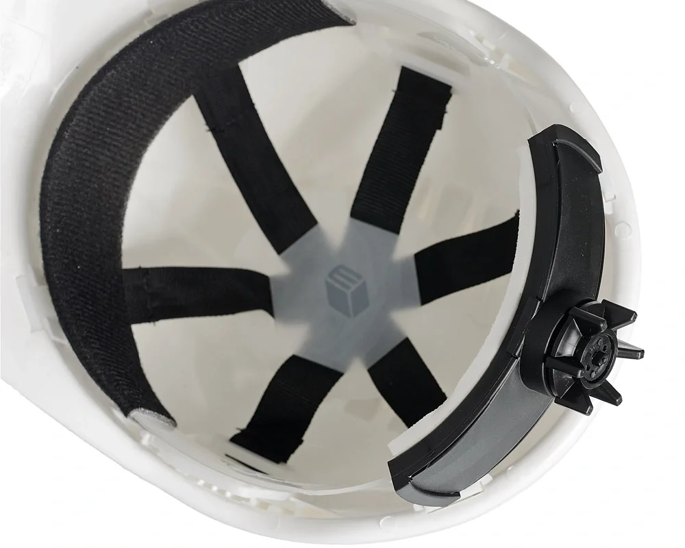 Каска защитная ЕЛАНПЛАСТ ЕВРОПА-ЛЮКС белая (ленточное оголовье, храповый механизм) - фото 5