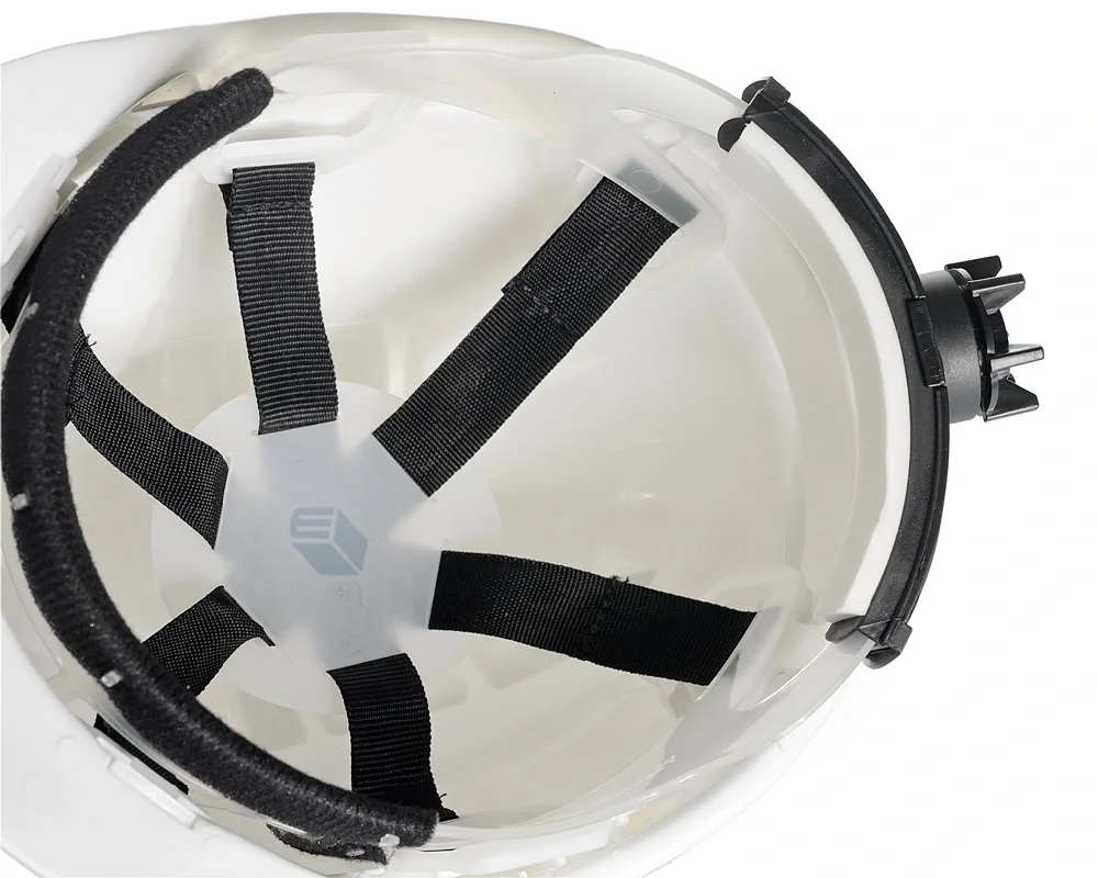 Каска защитная ЕЛАНПЛАСТ ЕВРОПА-ЛЮКС белая (ленточное оголовье, храповый механизм) - фото 6