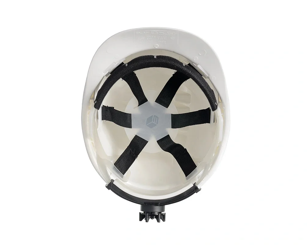 Каска защитная ЕЛАНПЛАСТ ЕВРОПА-ЛЮКС белая (ленточное оголовье, храповый механизм) - фото 7