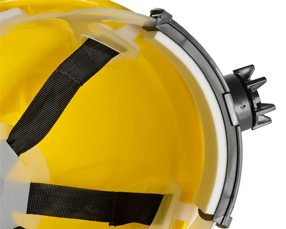 Каска защитная ЕЛАНПЛАСТ ЕВРОПА-ЛЮКС желтая (ленточное оголовье, храповый механизм) - фото 6