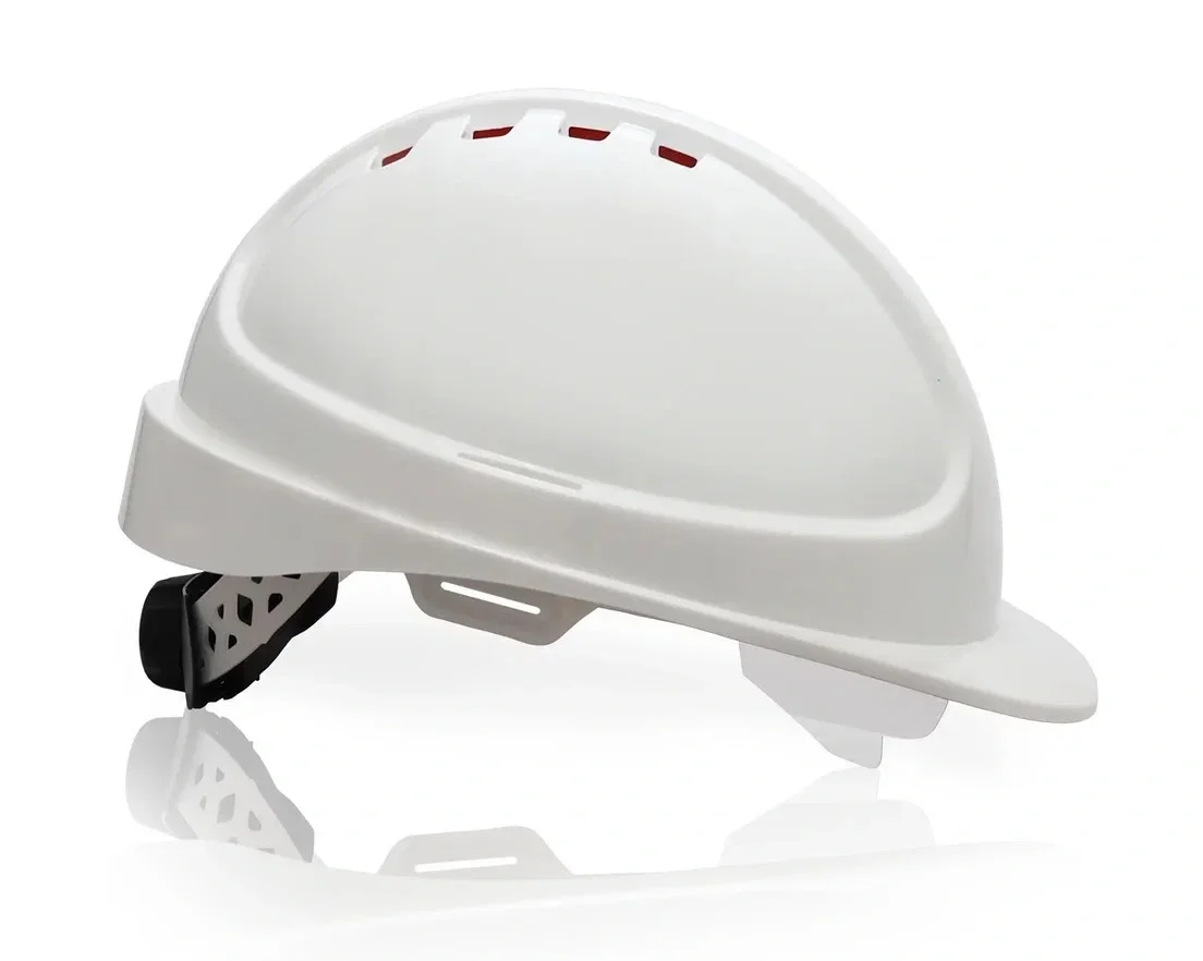 Каска защитная ЕЛАНПЛАСТ ФОРВАРД белая (ленточное оголовье, храповый механизм) - фото 1