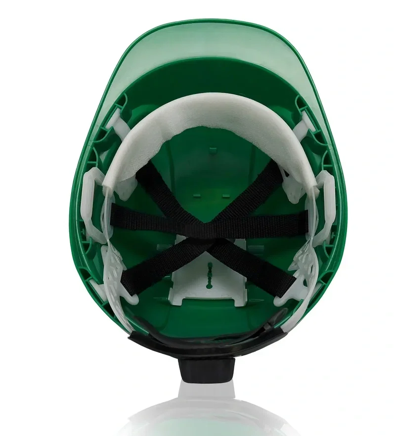 Каска защитная ЕЛАНПЛАСТ ФОРВАРД зеленая (ленточное оголовье, храповый механизм) - фото 3