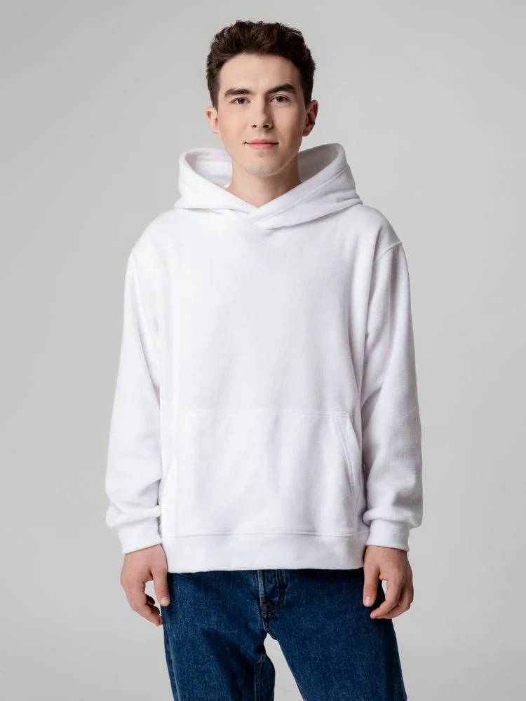 Худи флисовое унисекс Manakin, белое - фото 10