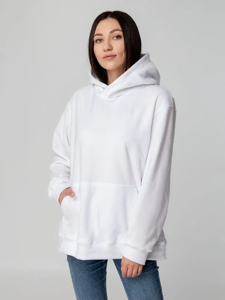 Худи флисовое унисекс Manakin, белое - фото 6