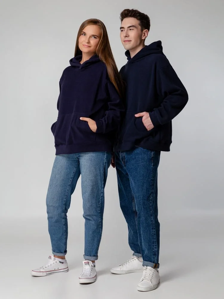 Худи флисовое унисекс Manakin, темно-синее - фото 9