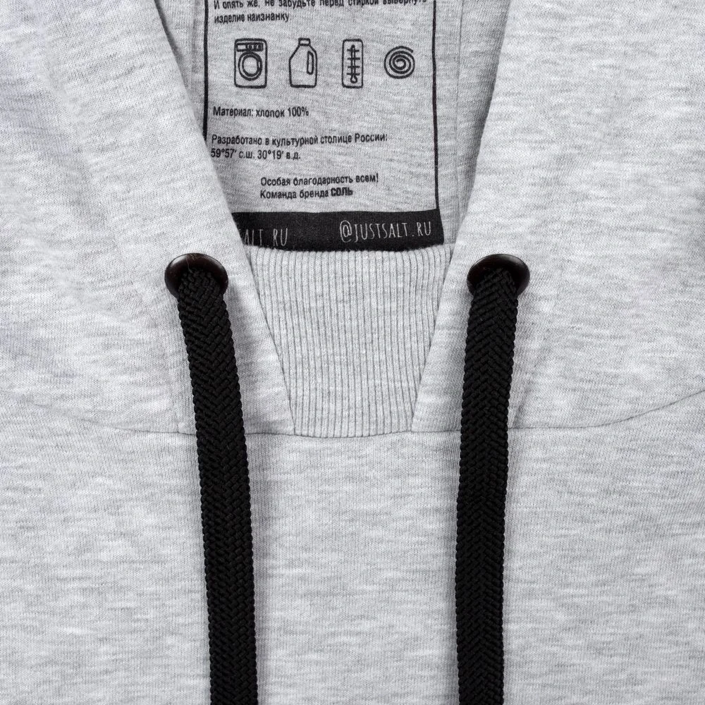Худи оверсайз «Чистая соль», серый меланж - фото 5