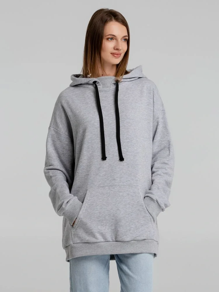 Худи оверсайз «Чистая соль», серый меланж - фото 8