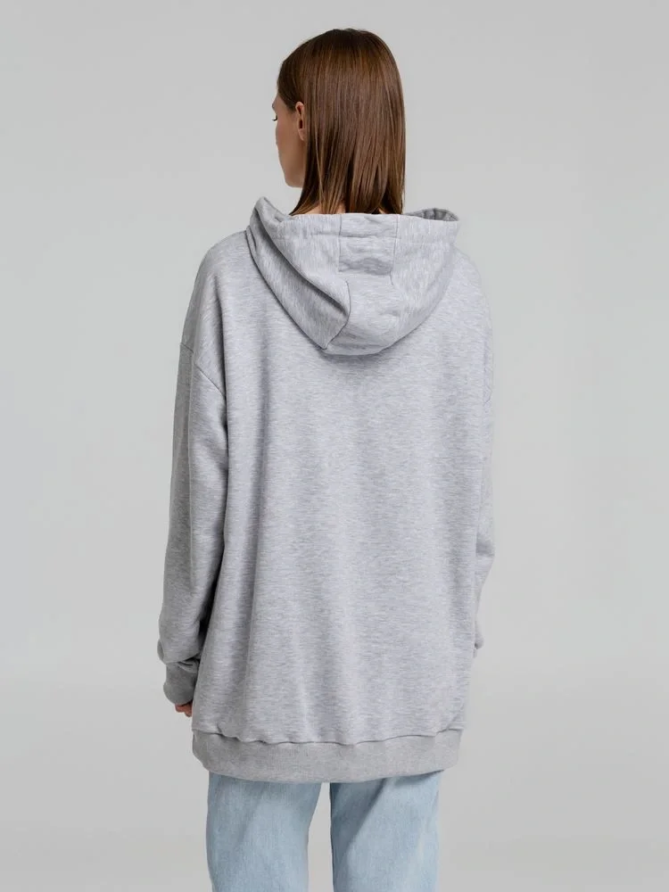 Худи оверсайз «Чистая соль», серый меланж - фото 9