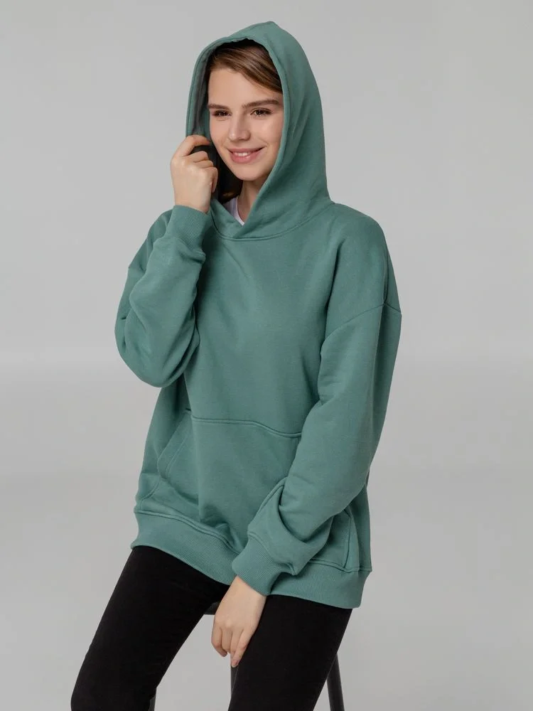 Худи оверсайз Kulonga Comfort, серо-зеленое - фото 4