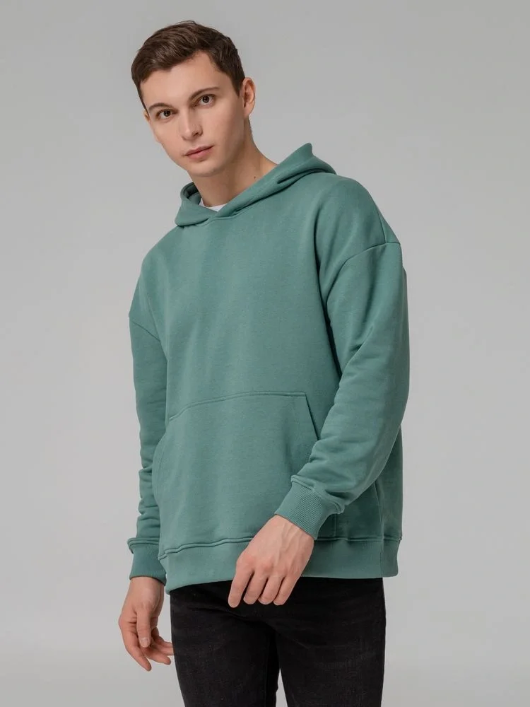 Худи оверсайз Kulonga Comfort, серо-зеленое - фото 6