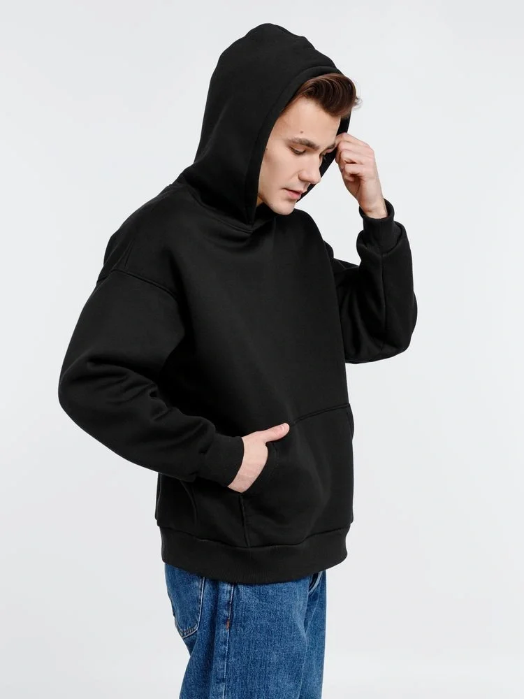 Худи оверсайз унисекс Go Easy, черное - фото 11