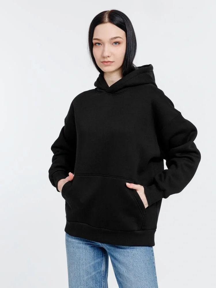 Худи оверсайз унисекс Go Easy, черное - фото 7