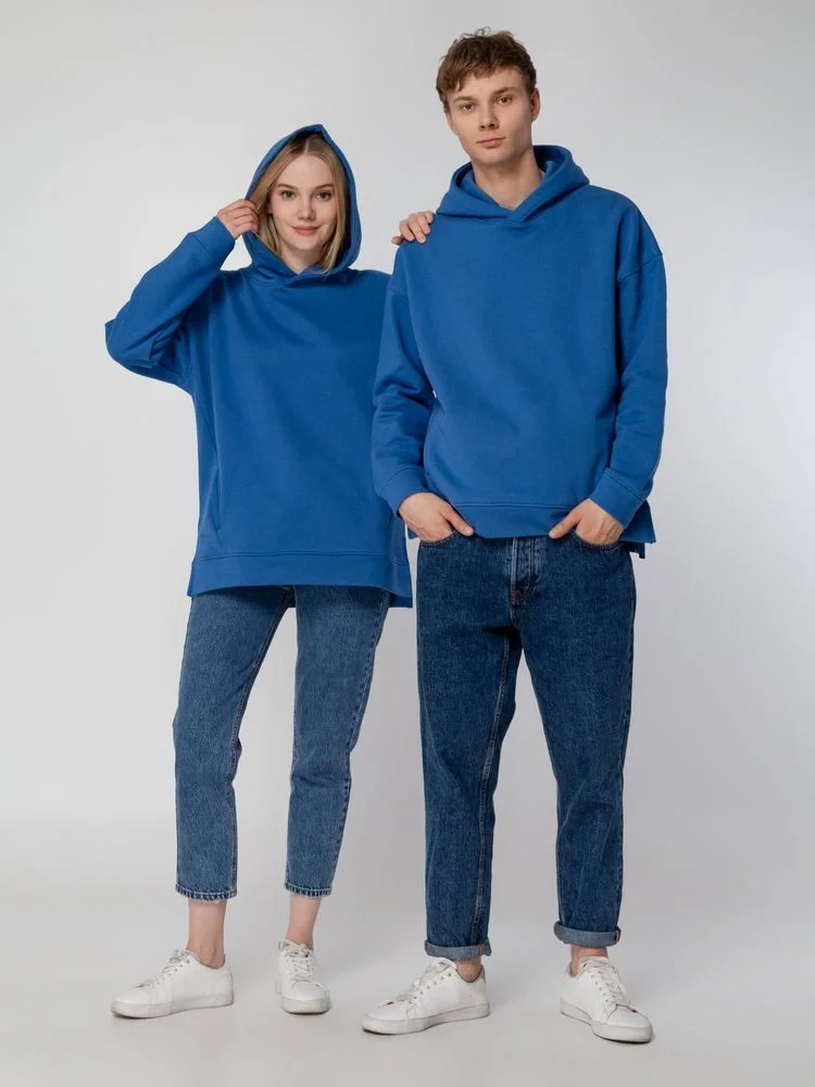 Худи оверсайз унисекс Tolla, синее (джинс) - фото 14