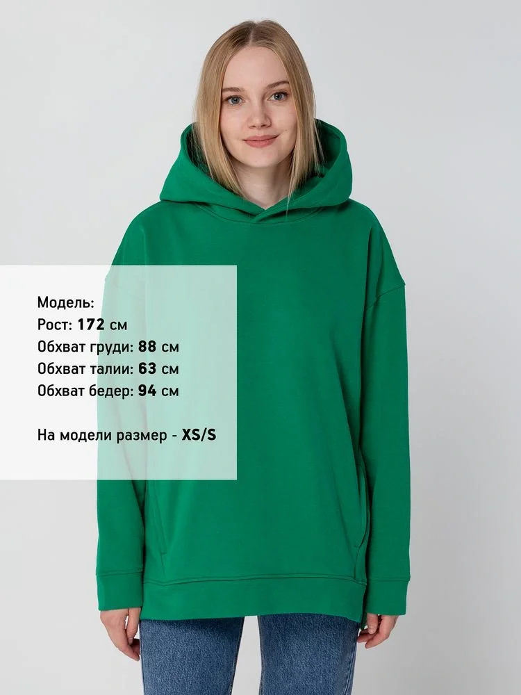 Худи оверсайз унисекс Tolla, зеленое - фото 10