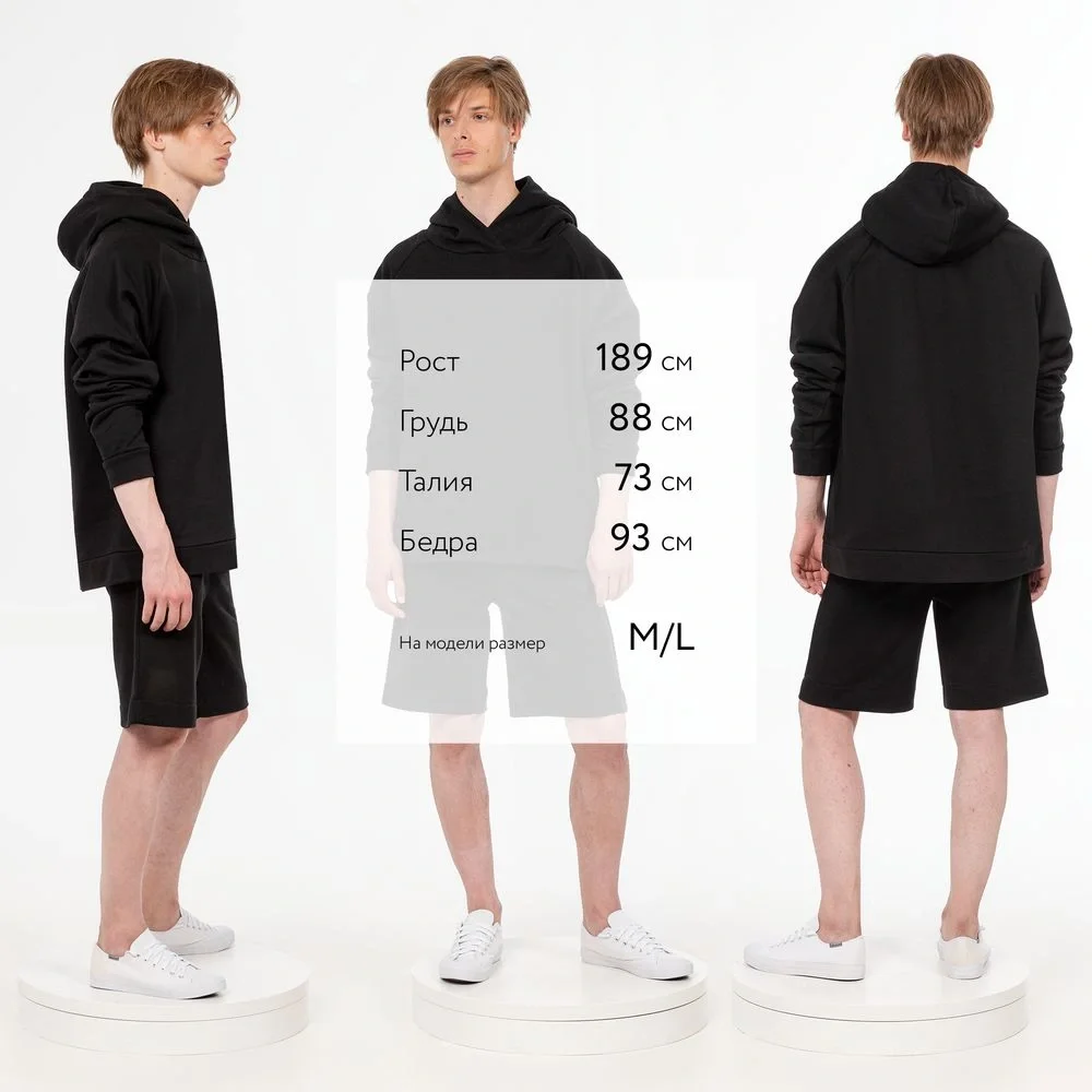 Худи унисекс H1, черное - фото 6