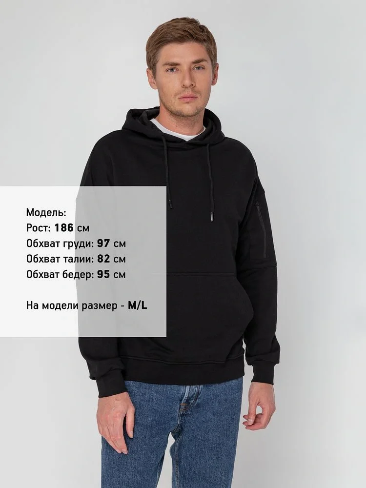 Худи унисекс Hand Some, черное - фото 12