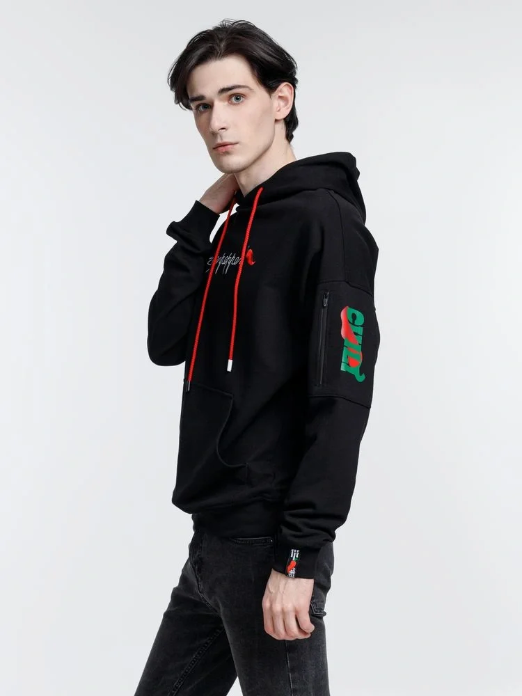 Худи унисекс Hand Some, черное - фото 17