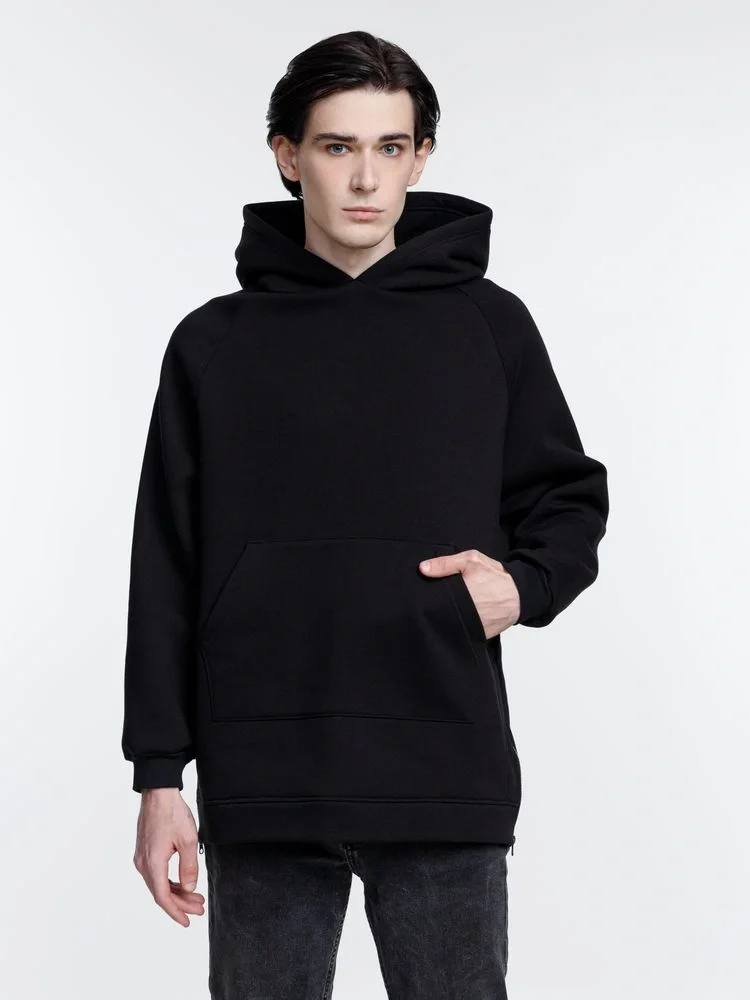 Худи унисекс оверсайз Easy Street, черное - фото 10