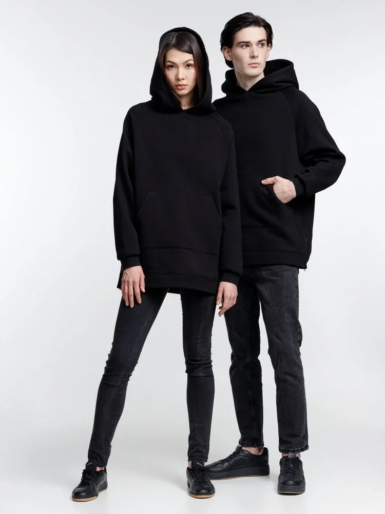 Худи унисекс оверсайз Easy Street, черное - фото 13