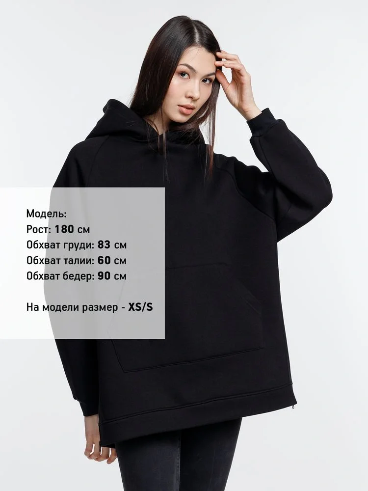 Худи унисекс оверсайз Easy Street, черное - фото 5