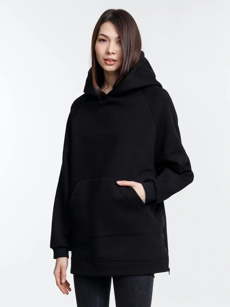 Худи унисекс оверсайз Easy Street, черное - фото 7